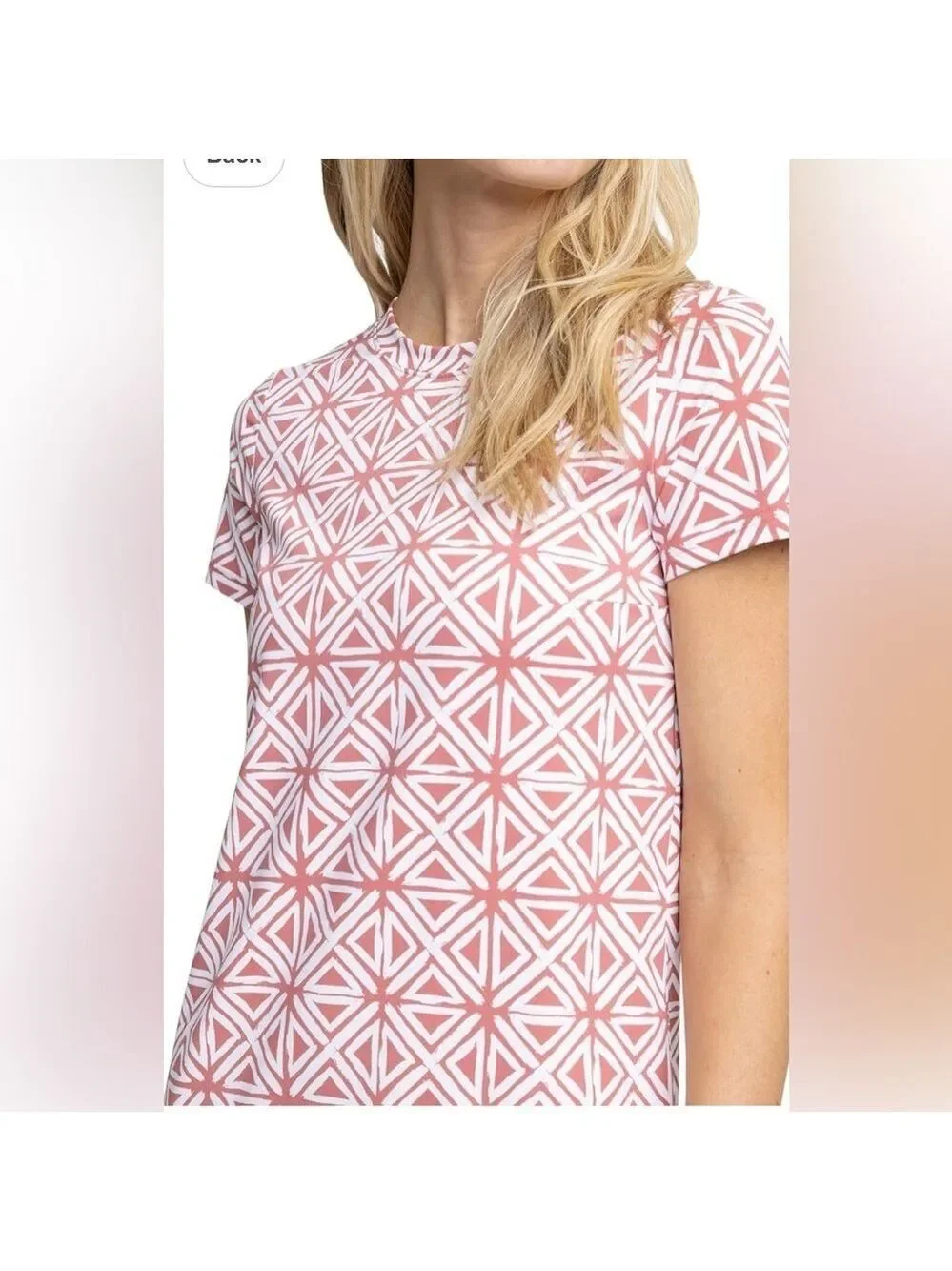 Southern Tide-Women's Chanelle Performance Geo Dress-Dusty Coral-size M-NWT - Picture 3 of 11